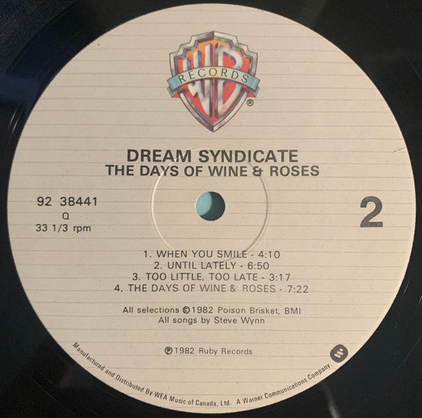 The Dream Syndicate : The Days Of Wine And Roses (LP, Album)