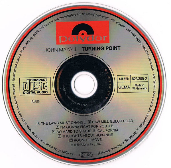 John Mayall : The Turning Point (CD, Album, RE)