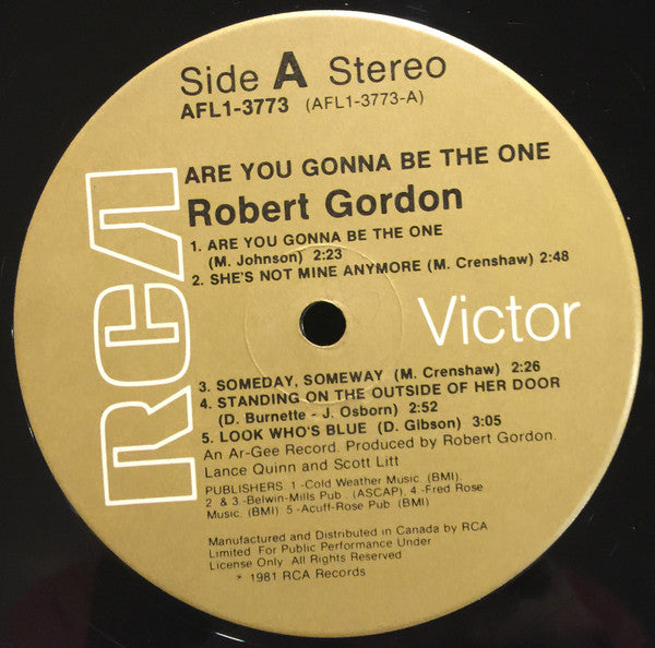 Robert Gordon (2) : Are You Gonna Be The One (LP, Album)