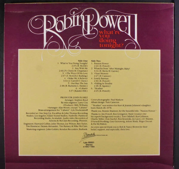 Robin Powell : What’re You Doing Tonight? (LP)