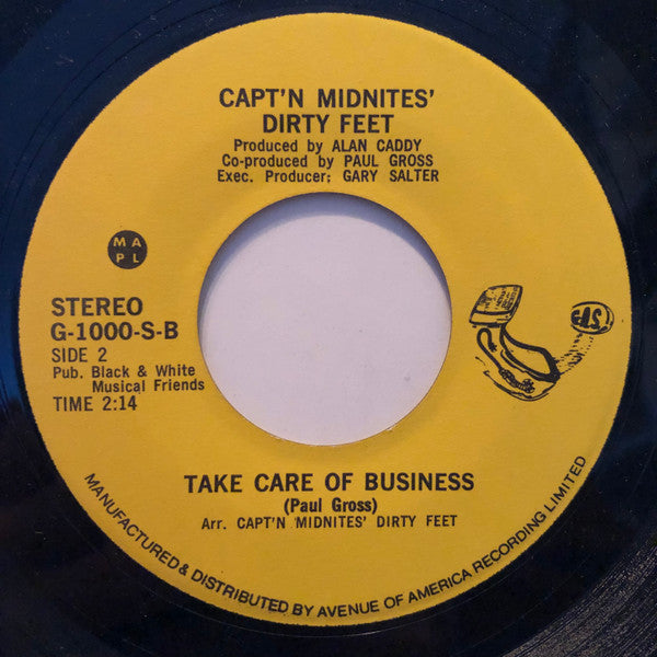 Capt'N Midnites' Dirty Feet : Hot Love (7", Single)