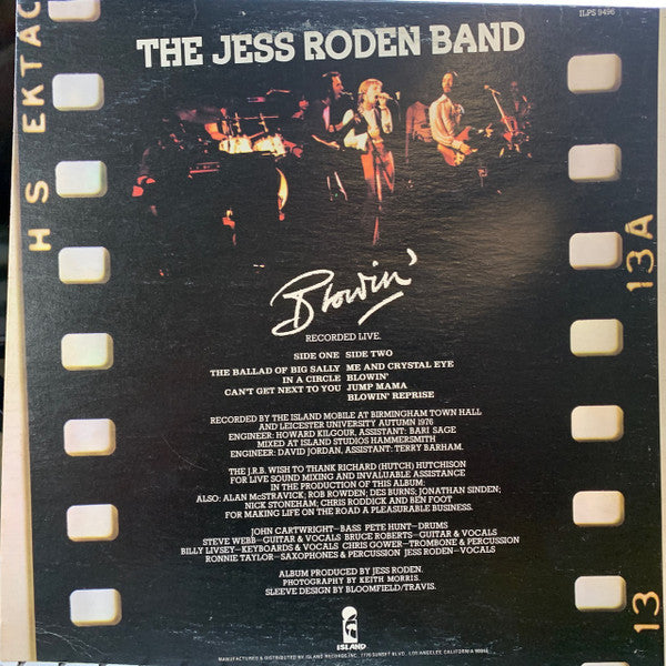 The Jess Roden Band : Blowin' (LP, Album)