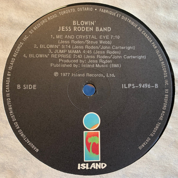 The Jess Roden Band : Blowin' (LP, Album)