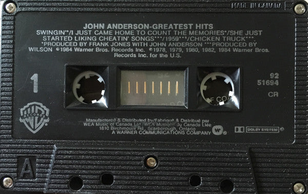 John Anderson (3) : Greatest Hits (Cass, Comp)