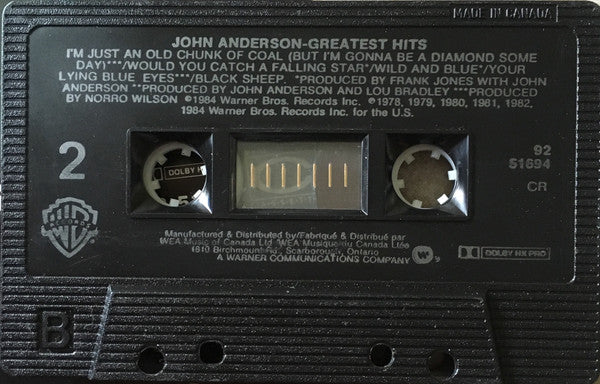 John Anderson (3) : Greatest Hits (Cass, Comp)