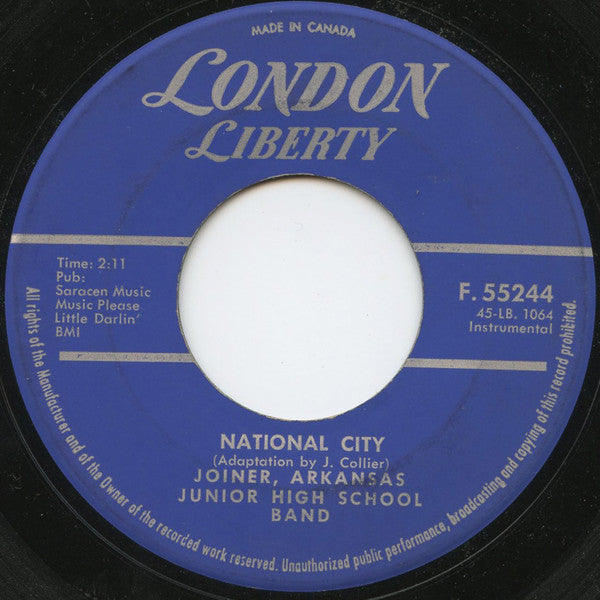 Joiner, Arkansas Junior High School Band : National City (7", Single)