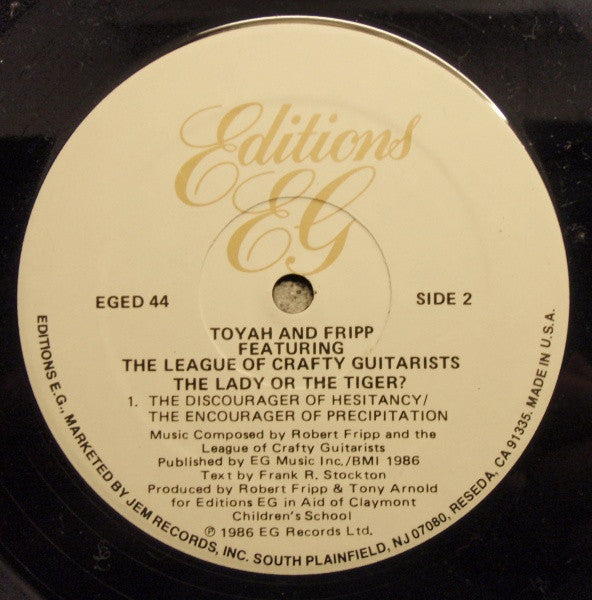 Toyah & Fripp* Featuring The League Of Crafty Guitarists : The Lady Or The Tiger? (LP, Album)