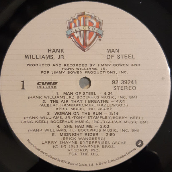 Hank Williams Jr. : Man Of Steel (LP, Album)