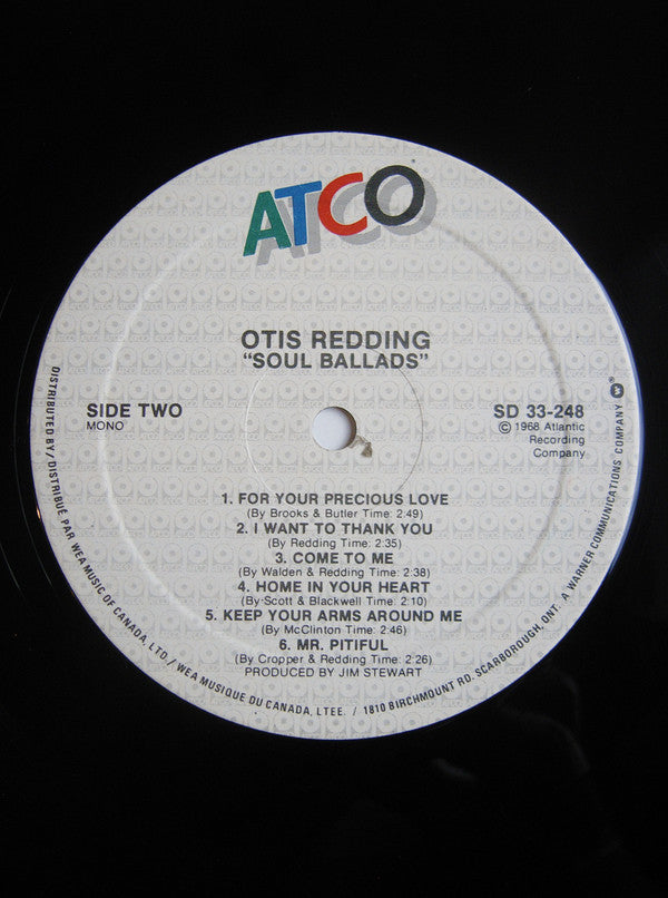 Otis Redding : The Great Otis Redding Sings Soul Ballads (LP, Album, Mono, RE)
