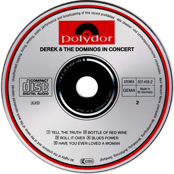 Derek & The Dominos Featuring Eric Clapton : In Concert (2xCD, Album, RE, PDO)