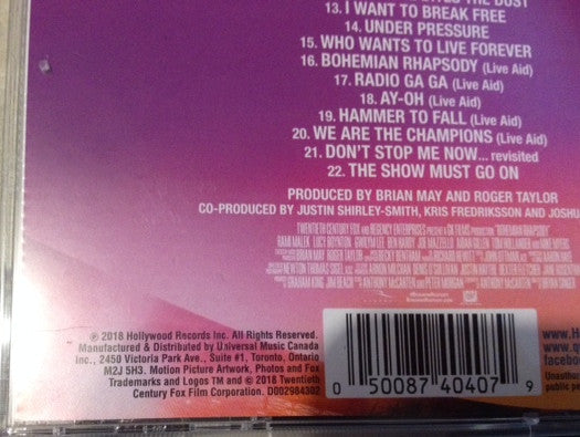 Queen : Bohemian Rhapsody The Original Soundtrack (CD, Comp)