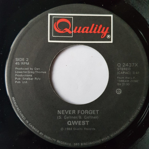 Qwest (3) : Nothing To Lose / Never Forget (7", Single)