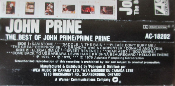 John Prine : Prime Prine - The Best Of John Prine (Cass, Comp, Dol)