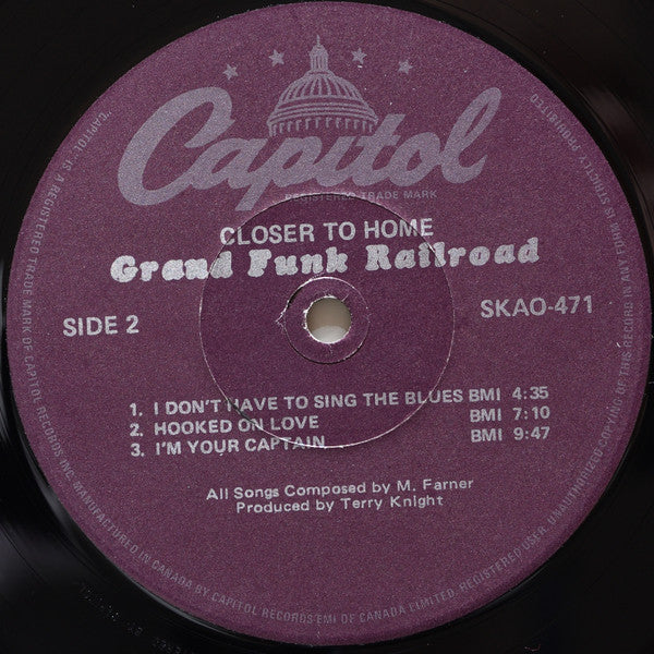 Grand Funk Railroad : Closer To Home (LP, Album, RE, Gat)