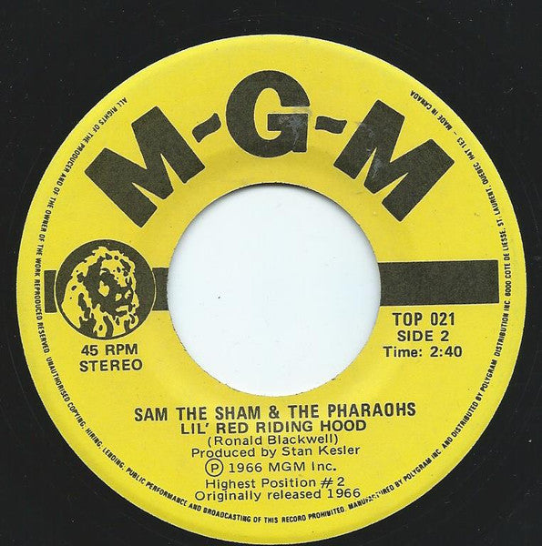 Sam The Sham & The Pharaohs : Wooly Bully (7", RE)