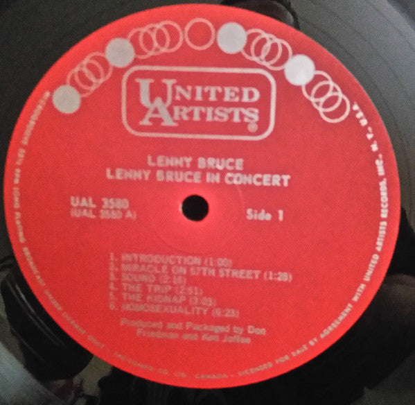 Lenny Bruce : Lenny Bruce In Concert (LP, Album, Mono)