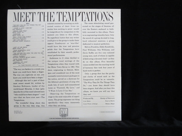 The Temptations : Meet The Temptations (LP, Album, RE)