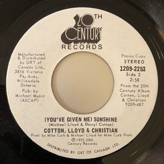 Cotton, Lloyd & Christian : I Can Sing, I Can Dance (7", Promo)