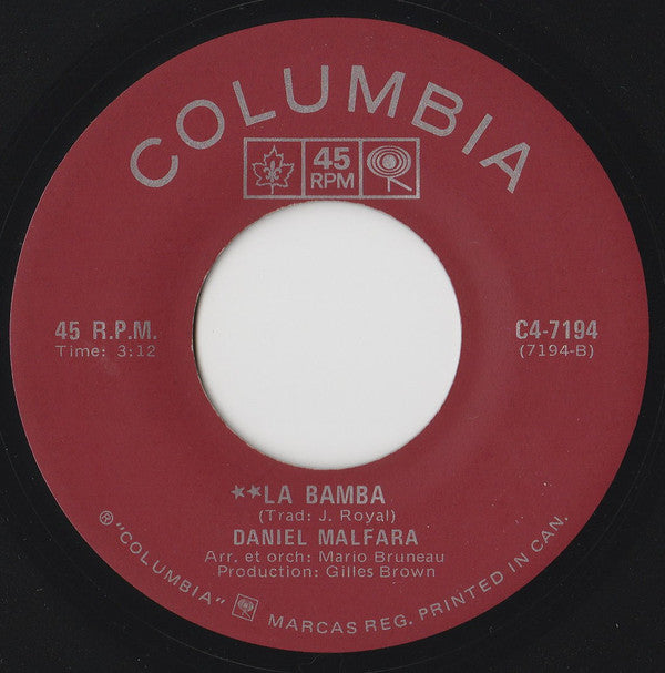 Daniel Malfara : J'ai Trouve L'Amour / La Bamba (7", Single)