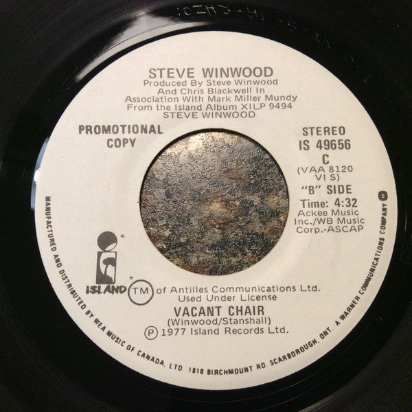 Steve Winwood : While You See A Chance (7", Single, Promo)