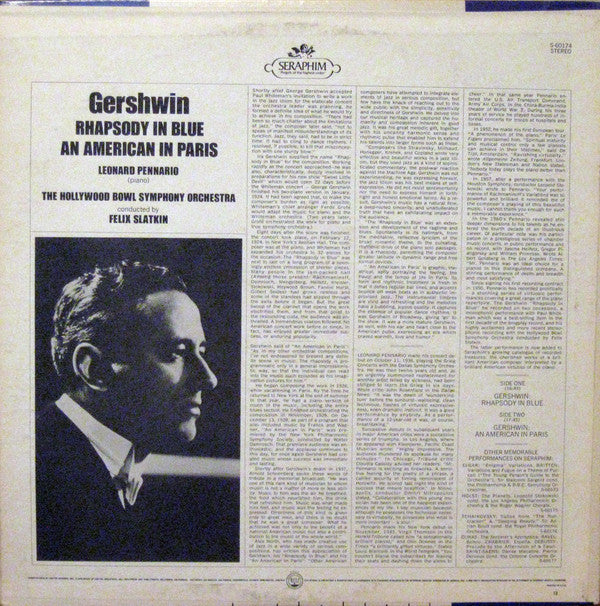 Gershwin* - Leonard Pennario - Felix Slatkin And Hollywood Bowl Symphony Orchestra* : Rhapsody In Blue / An American In Paris (LP)