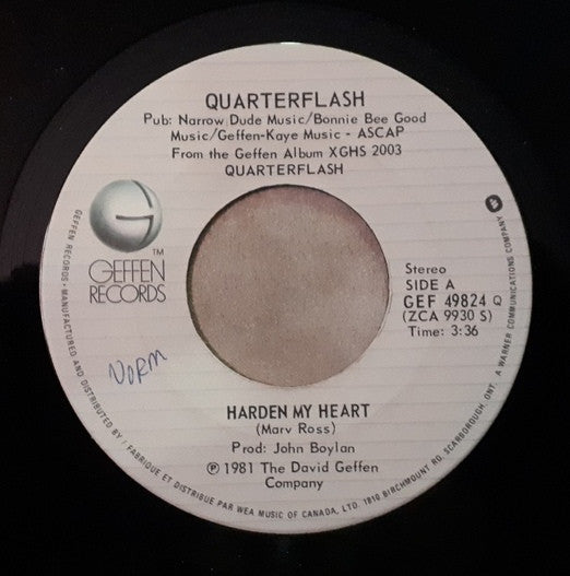 Quarterflash : Harden My Heart (7", Single)