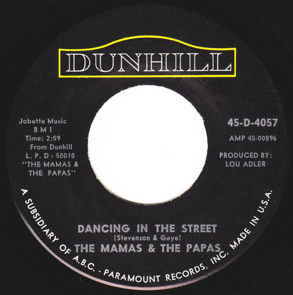The Mamas & The Papas : Words Of Love / Dancing In The Street (7", Single)