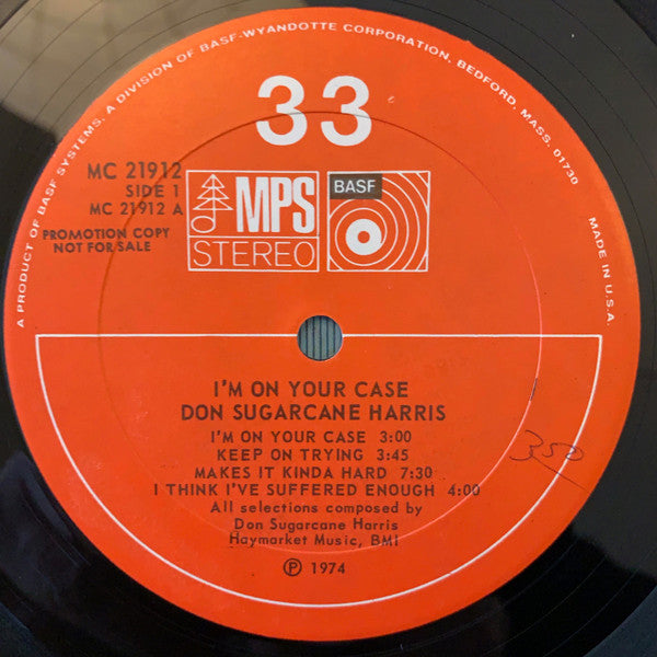 Don "Sugarcane" Harris : I'm On Your Case (LP, Album, Promo)