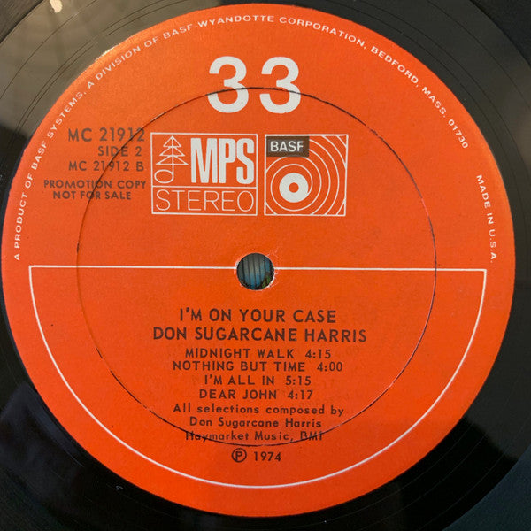 Don "Sugarcane" Harris : I'm On Your Case (LP, Album, Promo)