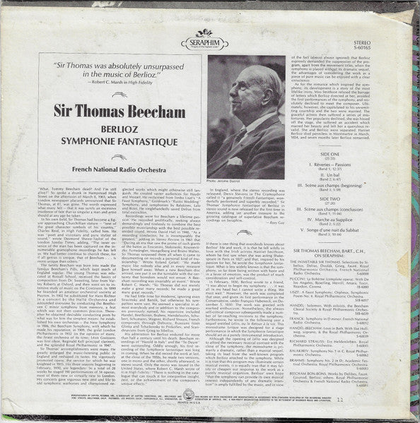 Sir Thomas Beecham, Hector Berlioz, Orchestre National De France : Symphonie Fantastique (LP)