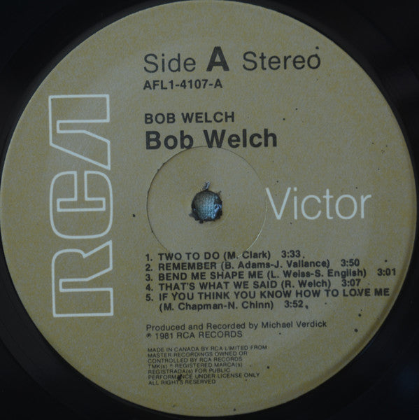 Bob Welch : Bob Welch (LP, Album)