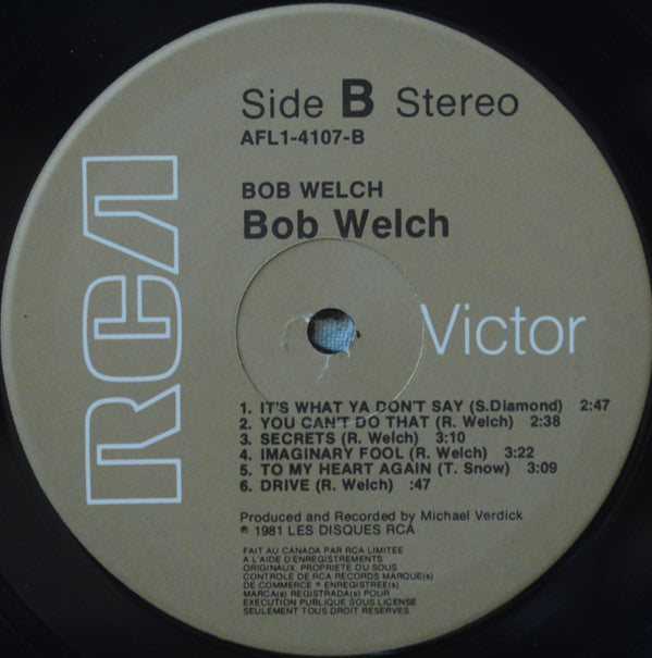 Bob Welch : Bob Welch (LP, Album)