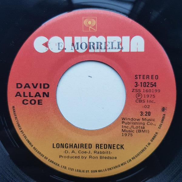 David Allan Coe : Longhaired Redneck (7", Single)
