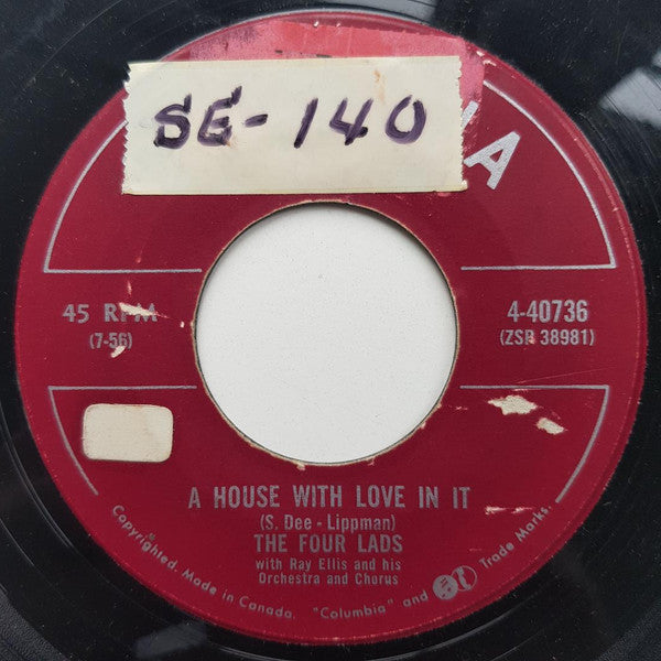 The Four Lads : The Bus Stop Song (A Paper Of Pins) / A House With Love In It (7", Single)