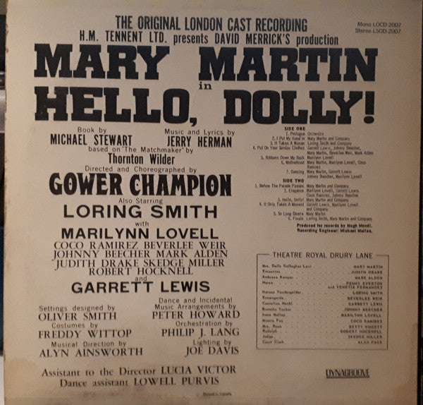Mary Martin : Hello, Dolly! (LP, Album, Mono)