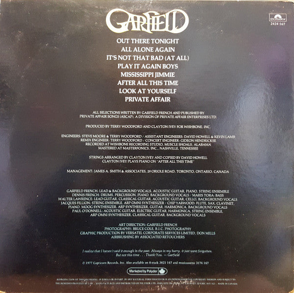 Garfield (11) : Out There Tonight (LP, Album)