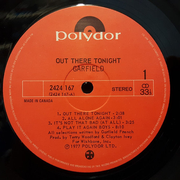 Garfield (11) : Out There Tonight (LP, Album)