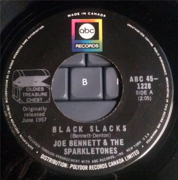 Joe Bennett And The Sparkletones / Royal Teens* : Black Slacks / Short Shorts (7", Single, RE)
