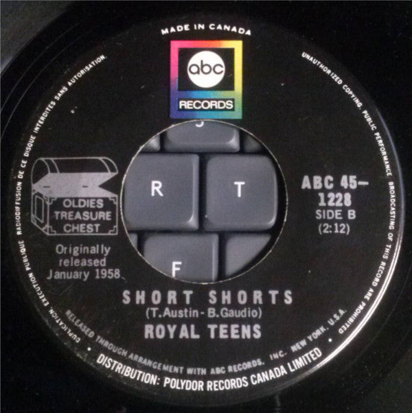 Joe Bennett And The Sparkletones / Royal Teens* : Black Slacks / Short Shorts (7", Single, RE)