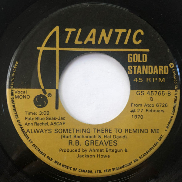 R.B. Greaves : Take A Letter Maria / Always Something There To Remind Me (7", Single, RE)