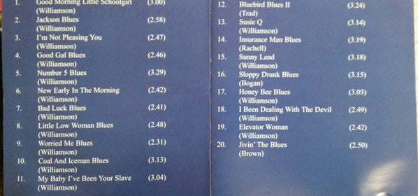 Sonny Boy Williamson : Sloppy Drunk Blues (CD, Comp)
