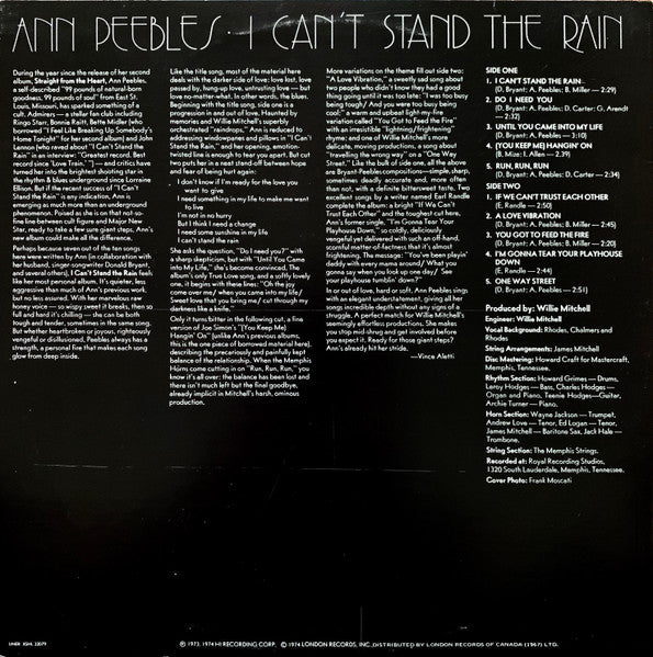 Ann Peebles : I Can't Stand The Rain (LP, Album)
