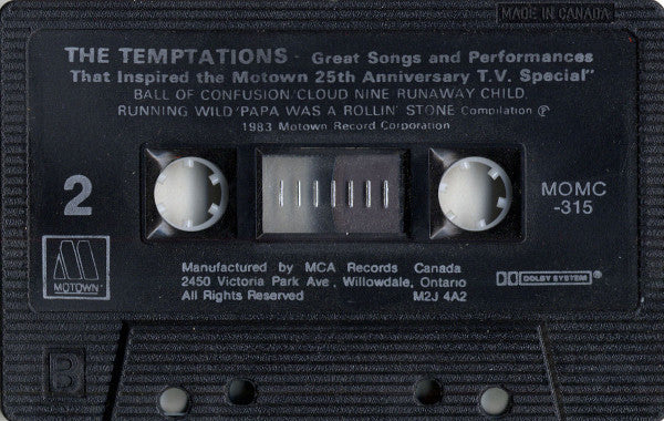 The Temptations : Great Songs And Performances That Inspired The Motown 25th Anniversary T.V. Special (Cass, Comp, Dol)
