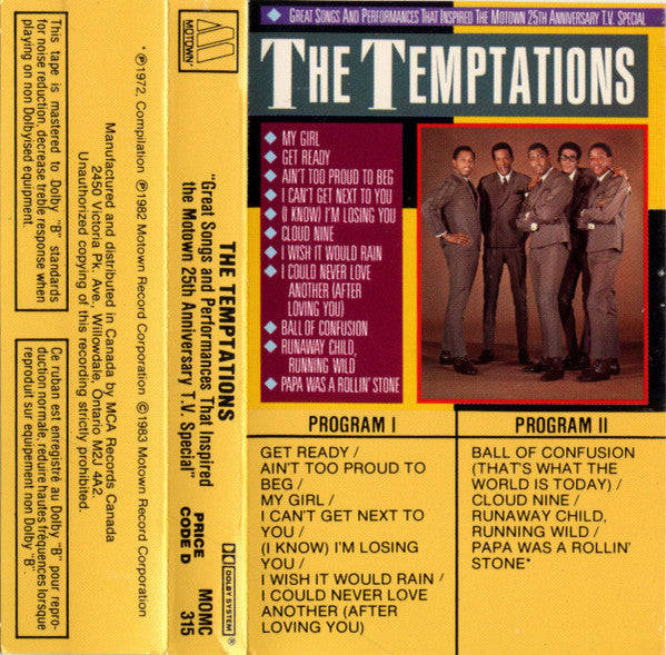 The Temptations : Great Songs And Performances That Inspired The Motown 25th Anniversary T.V. Special (Cass, Comp, Dol)