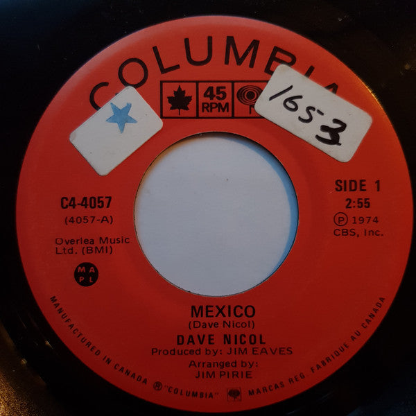 Dave Nicol : Mexico / My Love (7", Single)
