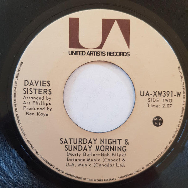 Davies Sisters : City Boys / Saturday Night And Sunday Morning (7", Single)