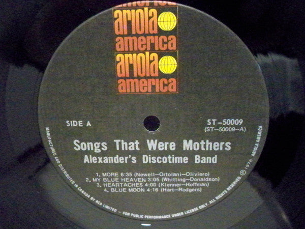 Alexander's Discotime Band : Songs That Were Mother's (LP, Album)