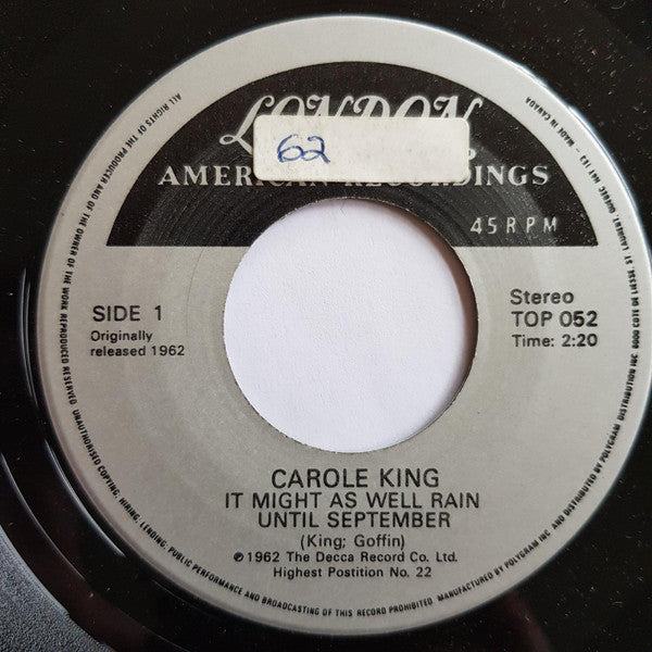 Carole King : It Might As Well Rain Until September (7", Single, RE)