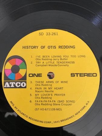 Otis Redding : History Of Otis Redding (LP, Comp, RE, Mon)