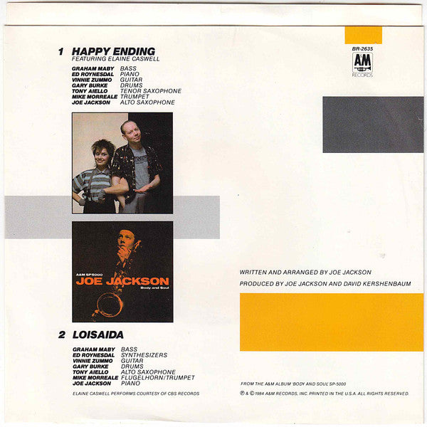 Joe Jackson : Happy Ending (7", Single, Mon)